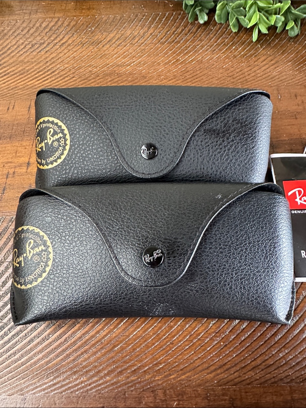 Ray-Ban Black Leather Sunglass Cases with Booklets (Pair) - Picture 2 of 3